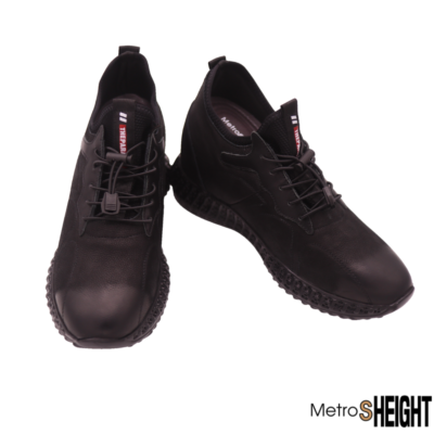 รองเท้าคัทชูชายเสริมส้น เพิ่มความสูง 10 cm. Black Leather Paramo Shoes
